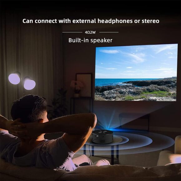 Portable Projector Mini Projector 2022 Video-1080p for Home Tablet Smartphone - Picture 3 of 7